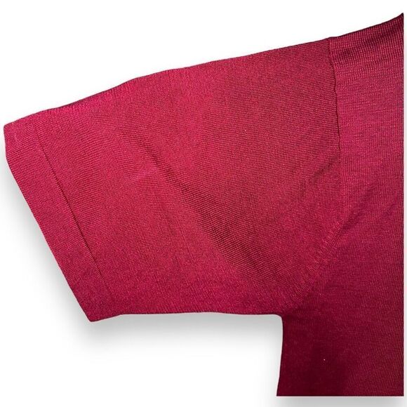 Roberto Villini Burgundy Red Silk Mockneck Sweater Size L - Picture 4 of 6